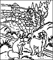 coloriage aristochats promenade sous le pont